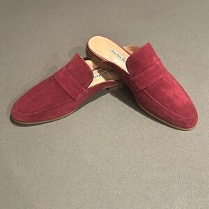 Charles David cranberry suede mules